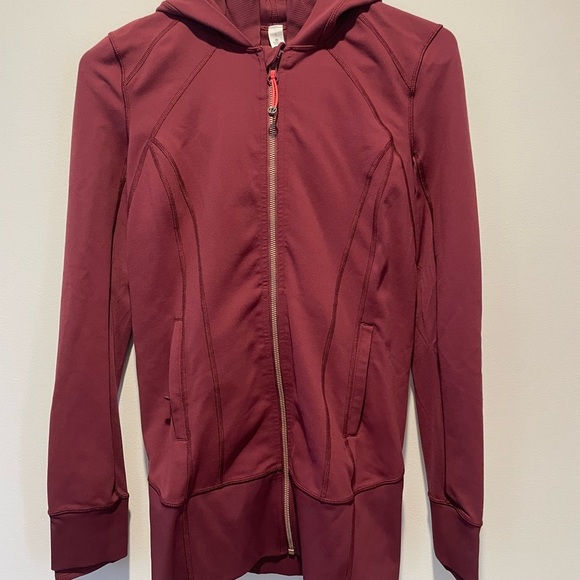 Lululemon Burgundy Zip-Up Hoodie Size 6 - Picture 1 of 4